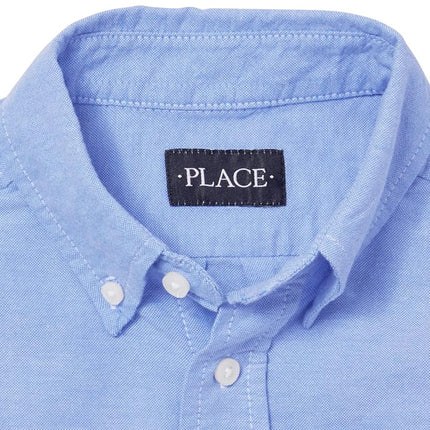 Chemise Oxford à Manches Courtes The Children's Place pour Garçon, Bleu Clair, TXXL