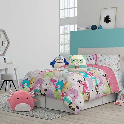 Franco Comforter and Sheet Set with Sham, Microfiber, Squishmallows, 7 Piece Full Size