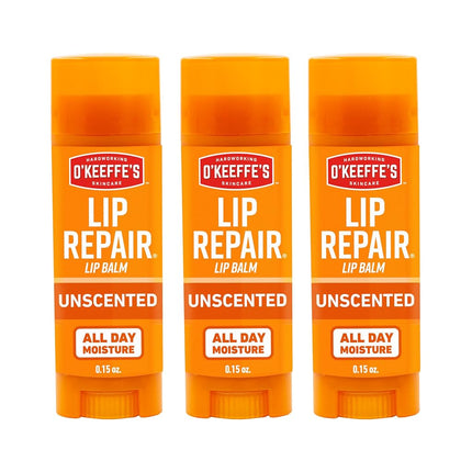 O'Keeffe's Unscented Lip Repair Lip Balm for Dry, 