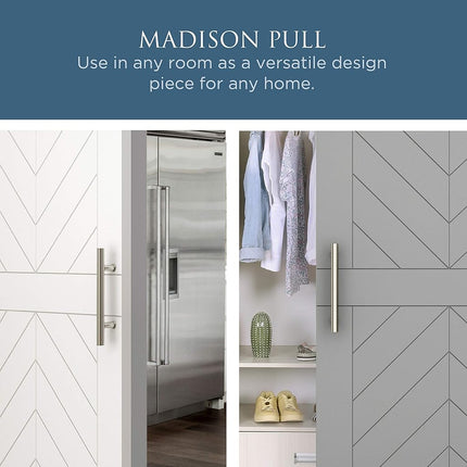 National Hardware N700-101 Interior Sliding Barn Door Hardware Madison Pull, 12 in, Satin Nickel