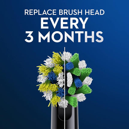 Oral-B Cross Action Electric Toothbrush Replacement Brush Heads, Black, 3 Count (Pack of 1)