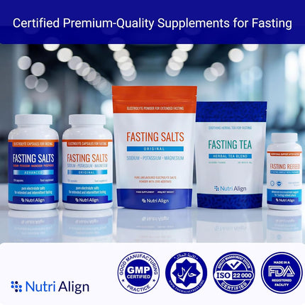 Fasting Salts Capsules: Pure Electrolyte Supplement for Extended Fasting. Sodium, Potassium, Magnesium | Completely Free from Junk Fillers, Sugars, Sweeteners | 120 Capsules.