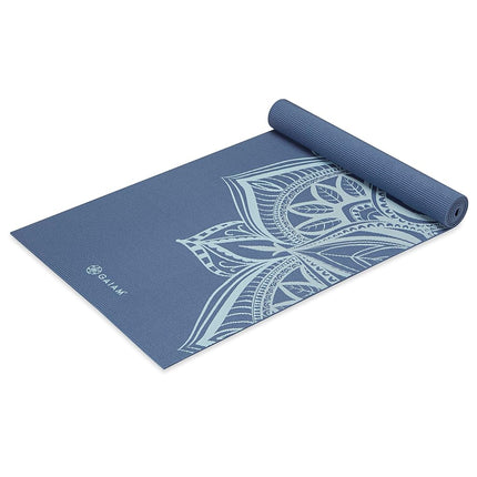 Gaiam Yoga Mat, Non Slip Exercise Mat for All Types of Yoga, Pilates and Floor Exercises, 5mm Thick 24"x68", High Tide Point