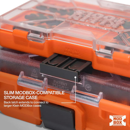 Klein Tools 32787S Proflex Micro Ratchet Impact Driver Bit Set S2 Steel 20 Pack Storage Case Compatible with MODbox Magnetic Bit Holder