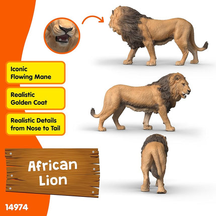 Schleich Wild Life - African Lion Toy Figurine - Kids Ages 3+ | 14974