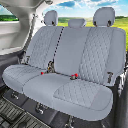FH Group Custom Fit Neoprene Seat Covers for 2011-2020 Toyota Sienna with Water Resistant Neosupreme Insert - 3rd Row Solid Gray