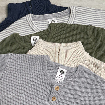 Suéter Henley Gerber para bebé y niño pequeño, azul, 18 meses