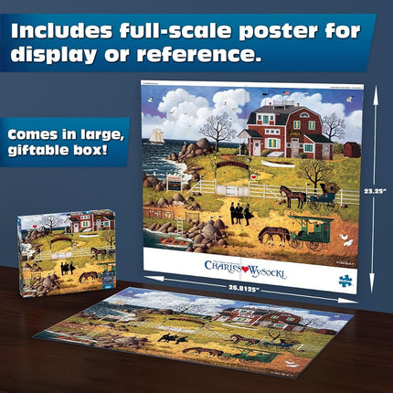 Buffalo Games - Sapphire Select - Charles Wysocki - Formulating The Plan - 1000 Piece Jigsaw Puzzle – Challenging & Fun – Blue Backed Puzzle Board – Giftable Display Box - Full Size Poster Included