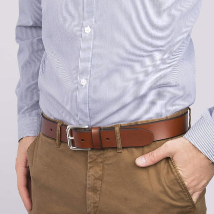 Dockers Men's Everyday Casual Belt-Regular and Big & Tall Sizing, Tan, 34
