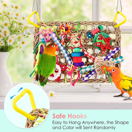 KATUMO Bird Toys, Large Bird Foraging Wall Toy, Woven Climbing Hammock Mat