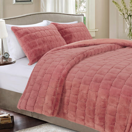 Elegant Comfort Luxurious Fluffy 3-Piece Faux Fur 