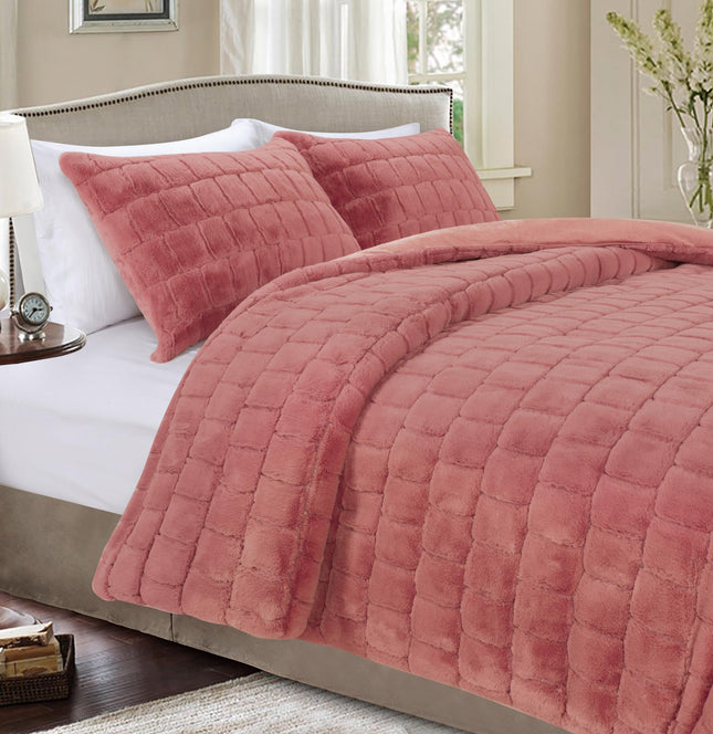 Elegant Comfort Luxurious Fluffy 3-Piece Faux Fur 