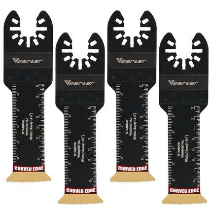Vearter 4PCS Titanium Oscillating Saw Blades, 31mm Bi-Metal, Extra Long