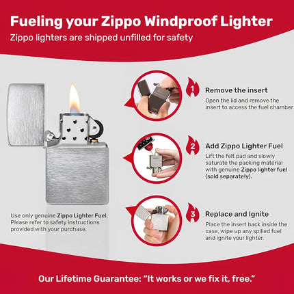 Zippo Adult-Unisex 200 Classic Brushed Chrome Lighter