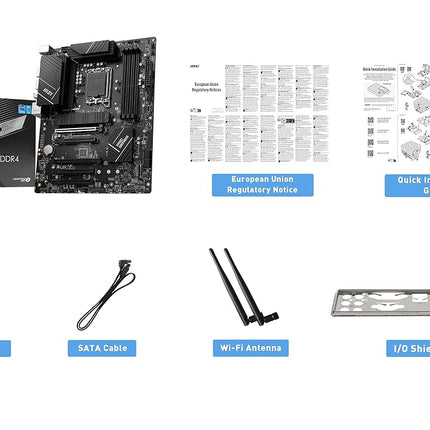MSI PRO B760-P WiFi DDR4 ProSeries Motherboard (Supports 12th/13th Gen Intel Processors, LGA 1700, DDR4, PCIe 4.0, M.2, 2.5Gbps LAN, USB 3.2 Gen2, Wi-Fi 6E, ATX)