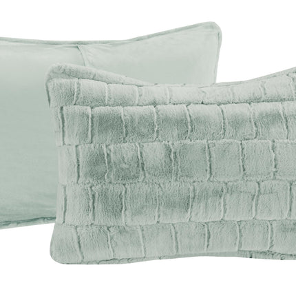 Elegant Comfort Lujoso y Esponjoso Juego de Edredón de Piel Sintética de 3 Piezas - Calidez para Todas las Estaciones, Alternativa de Plumón - Juego de Cama de 3 Piezas Ultra Suave y Afelpado de Micro Visón con Fundas a Juego, King, Salvia