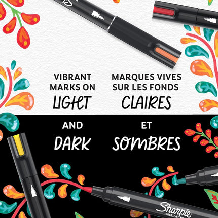 Sharpie Creative Markers, Water-Based Acrylic Markers, Bullet Tip, Assorted Colours, 2 Count