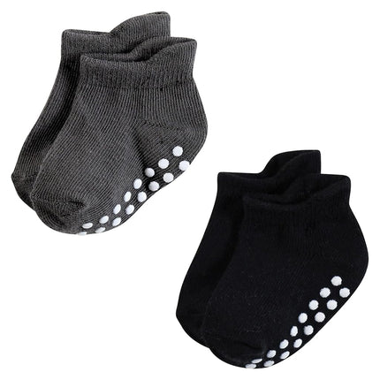 Hudson Baby Chaussettes antidérapantes invisibles unisexe pour bébé, rayures noires et blanches, 12-24 mois
