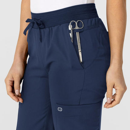 WonderWink Women's Flex-n-Reach Track Scrub Pant, Navy, Small