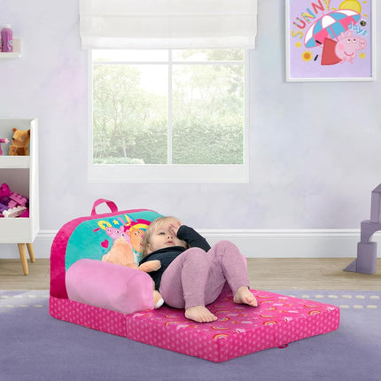 Delta Children - Peppa Pig Cozee Buddy Flip-Out Kids Chair - Greenguard Gold Certified, Pink