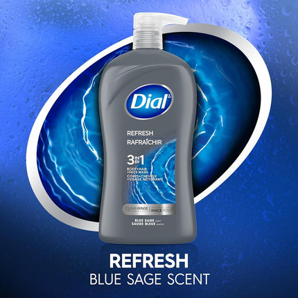Dial for Men Hair + Body Wash, Hydro Fresh, 32 Ounce