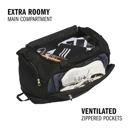 adidas Defender 5 Large Duffel Bag (100 L), Black, One Size, Defender 5 Small Duffel Bag (42 L)