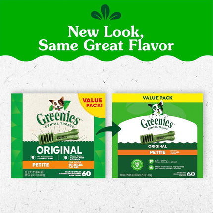 Greenies Canine Petite Dental Dog Treats Original Value Pack 1Kg Box