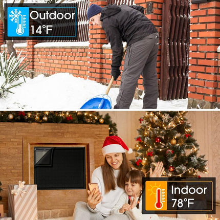 Magnetic Fireplace Draft Cover, Fireplace Blocker Blanket Stops Heat Loss, Adjustable Fireplace Draft Stopper Save Energy for Indoor Iron Frame Black 36" W x 28" H