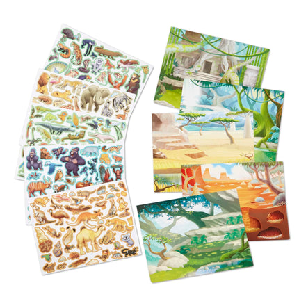 Melissa & Doug Álbum de pegatinas reutilizables: Jungla y sabana - Más de 175 pegatinas, 5 escenarios