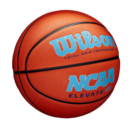 Wilson Basketball, NCAA Elevate VTX, Extérieur et Intérieur, Technologie Total Grip, Taille : 6, Orange/Bleu