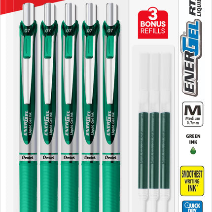 Pentel Energel 0.7 mm Liquid Gel Ink Pens - Pack o