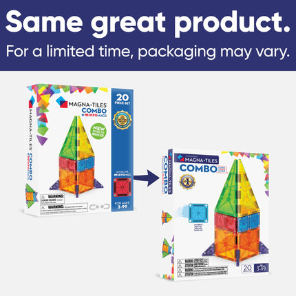Magna-Tiles Combo 20-Piece Magnetic Construction Set, The Original Magnetic Building Brand