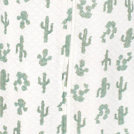 Hudson Baby Unisex Baby Premium Quilted Long Sleeve Sleeping Bag and Wearable Blanket, Neutral Cactus, 6-12 Months