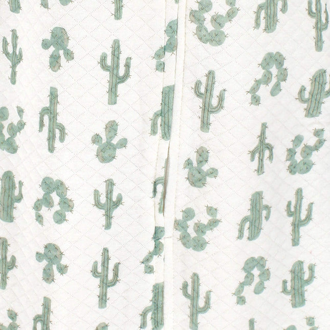 Hudson Baby Unisex Baby Premium Quilted Long Sleeve Sleeping Bag and Wearable Blanket, Neutral Cactus, 6-12 Months
