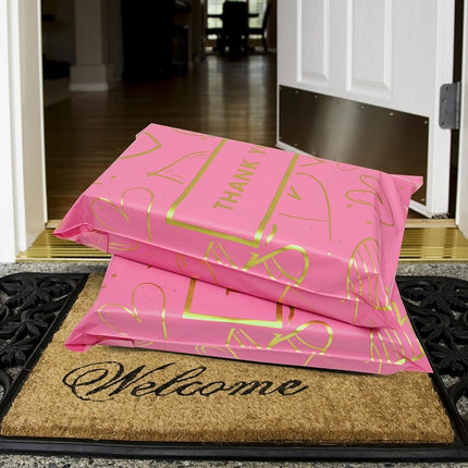 Poly Mailers 14.5x19 Inch, 50 Pack, Pink Heart Self-Seal Shipping Bags