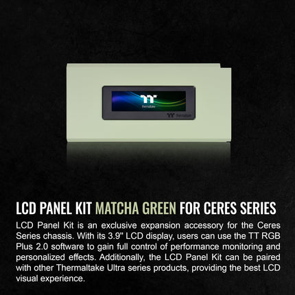 Thermaltake Tower 200 Mini-ITX Computer Case; 2x140mm Pre-Installed CT140 Fans; Supports GPU Length Up to 380mm; CA-1X9-00SEWN-00; Matcha Green; 3 Year Warranty