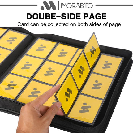 MORABTO Card Binder 12 Pocket,Trading Card Binder Holds up to 1200 Cards with 25 Sleeves,Zipper Card Holder Album Compatible with TCG Card/Game Cards/Sports Card