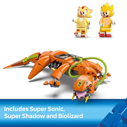 LEGO Sonic the Hedgehog Super Shadow vs. Biolizard Set, Building Toy Includes 3 Video Game Characters and a Chaos Emerald, Gifts for Gamers, Boys and Girls aged 9 Plus 77003