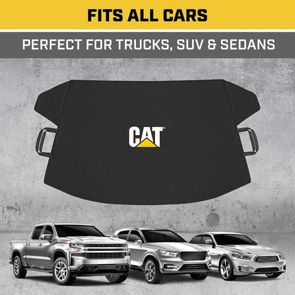 CAT Windshield Snow Cover, Toughest Car Frost Protector for Ice & Sleet, Weatherproof for Winter, Includes Magnetic Anti-Theft, Freeze Protector for Auto Car Truck Van SUV, Wide Size 78"x45" inch