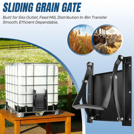 ZNZMAIO Sliding Grain Gate for IBC Tote, 9” x 9”, Carbon Steel
