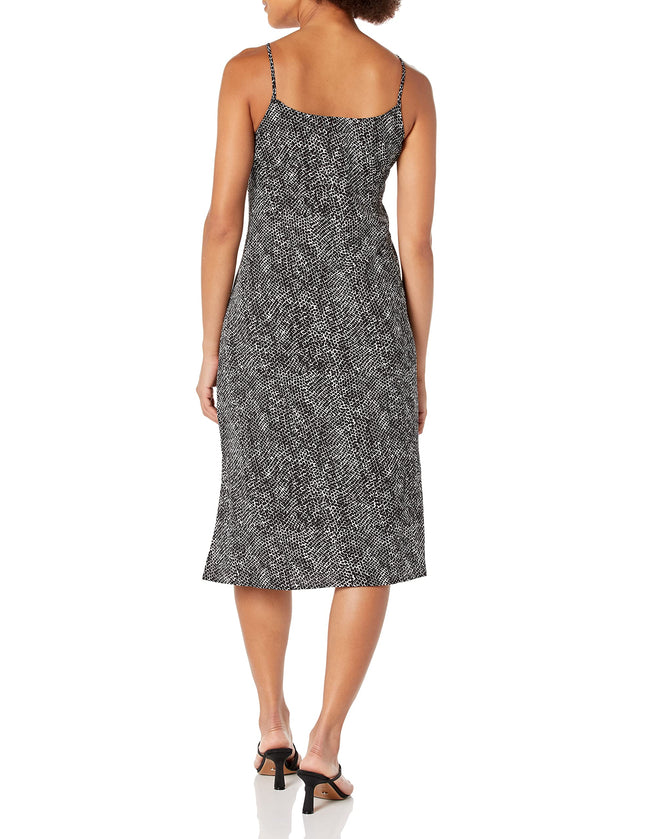 NINE WEST Women's Giselle Slip Dress, Black/Ivory, L, Black/Ivory, Large
