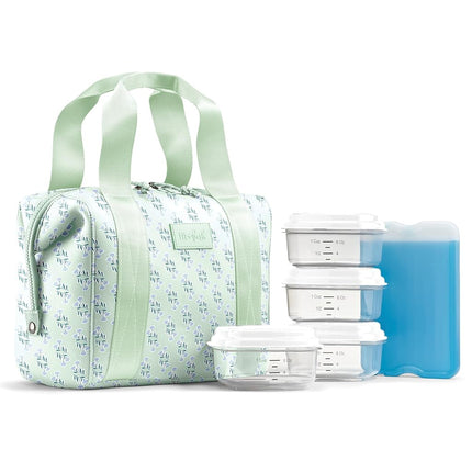 Fit & Fresh Neoprene Lunch Bag For Women, Insulated Womens Lunch Bag For Work, Tear & Stain Resistant Large Lunch Box For Women With Containers and Ice, Machine Washable Remi Bag, Sage Flower