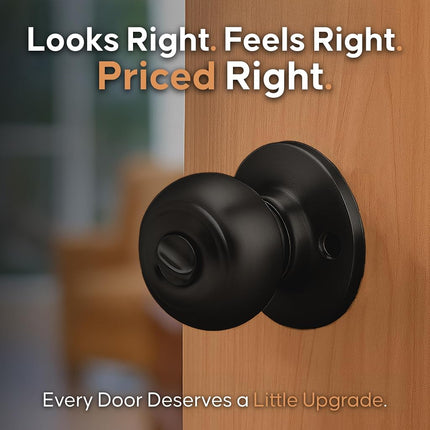 Copper Creek CK2020BC-3 Colonial Passage Function Door 3 knob Multipack, Black Finish