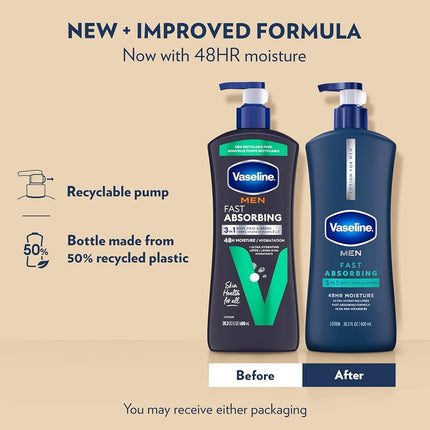 Vaseline Deep Conditioning Body Lotion Unisex, Fast Absorbing 20.3 Ounce, 3 count