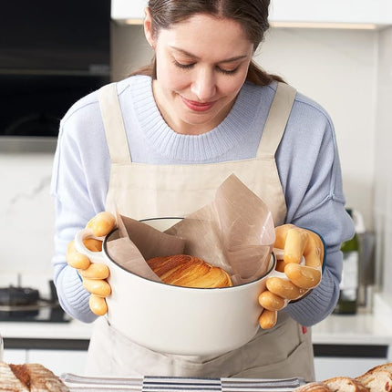 LANON Wahoo Liquid Silicone Oven Mitts,Heat Resistant Gloves,Yellow,XXL/11