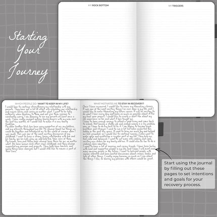 Clever Fox Addiction Recovery Journal, Daily Sobriety Planner A4 Black