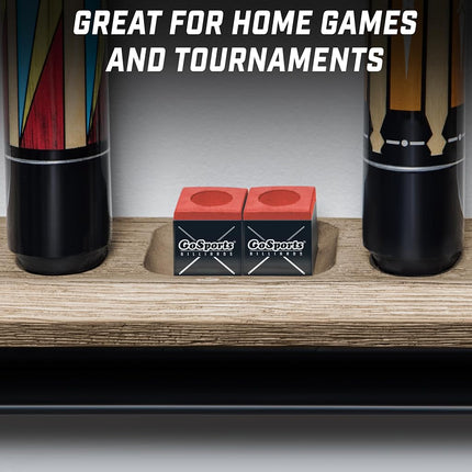GoSports Premium Pool Cue Chalk Cube 12 Pack - Red Billiards Pool Stick Chalk