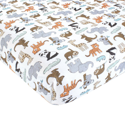 Hudson Baby Unisex Baby Cotton Fitted Crib Sheet, 