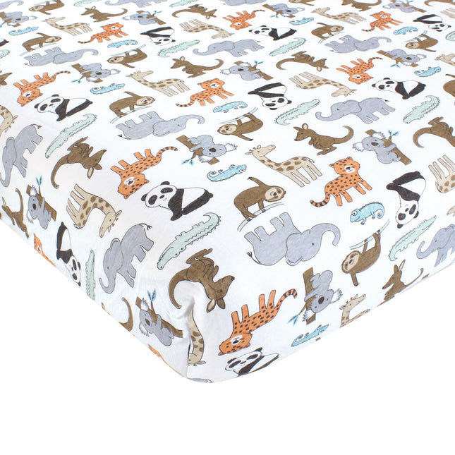 Hudson Baby Unisex Baby Cotton Fitted Crib Sheet, 