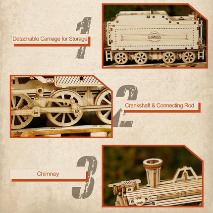 3D Wooden Puzzles for Adults Mechanical Models Kits to Build Unique Birthday/Christmas Day (Prime Steam Express)